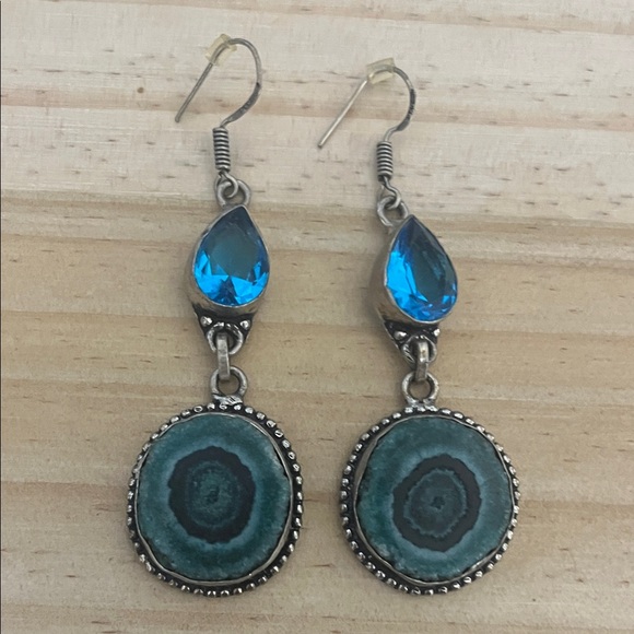Jewelry - Elegant Blue and Silver Drop Earrings